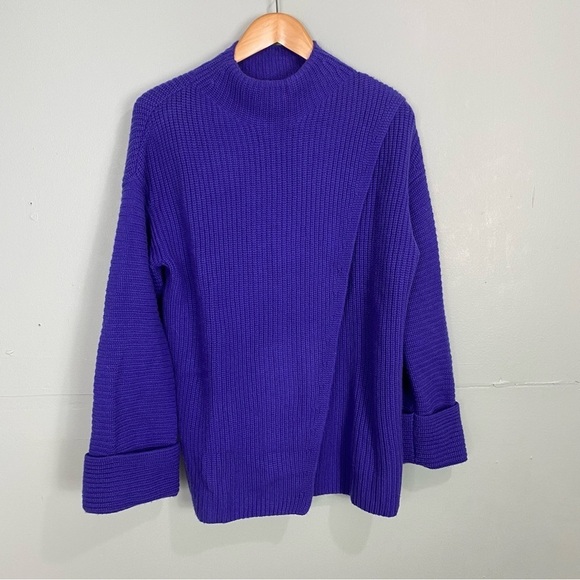 Athleta Azaela Sweater Knit Purple Blue Sz S Wool Cashmere‎ Blend Chunky 466769 - Picture 2 of 8